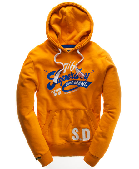 Mens - Goods Brand Hoodie in Soft Orange | Superdry