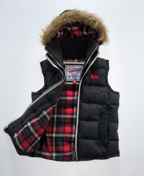 Superdry Fur Hooded Lite Gilet