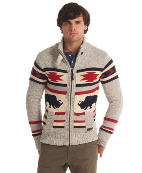 Superdry Bison Zip Through Knit