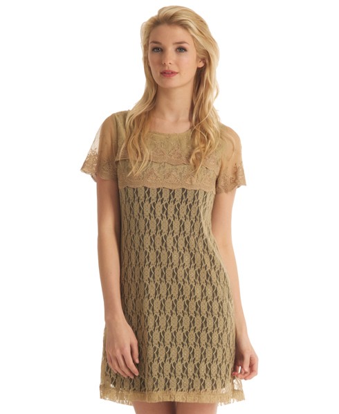 Angeleye Gold Lace Dress