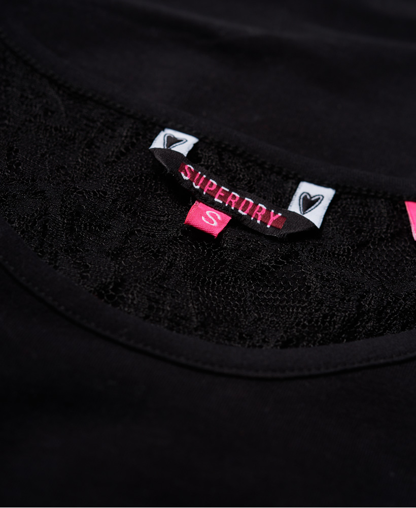 Superdry Damen Kleid Mit Spitzenbesatz