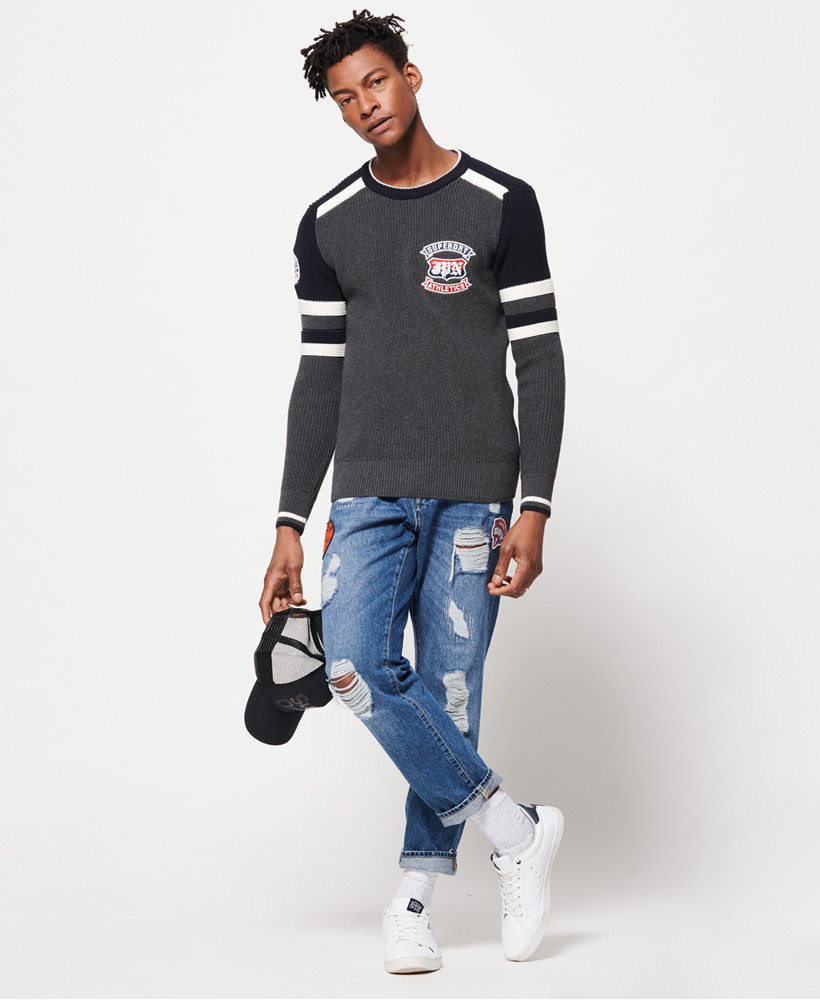 Superdry Herren Strukturierter Athletic Rundhalspullover