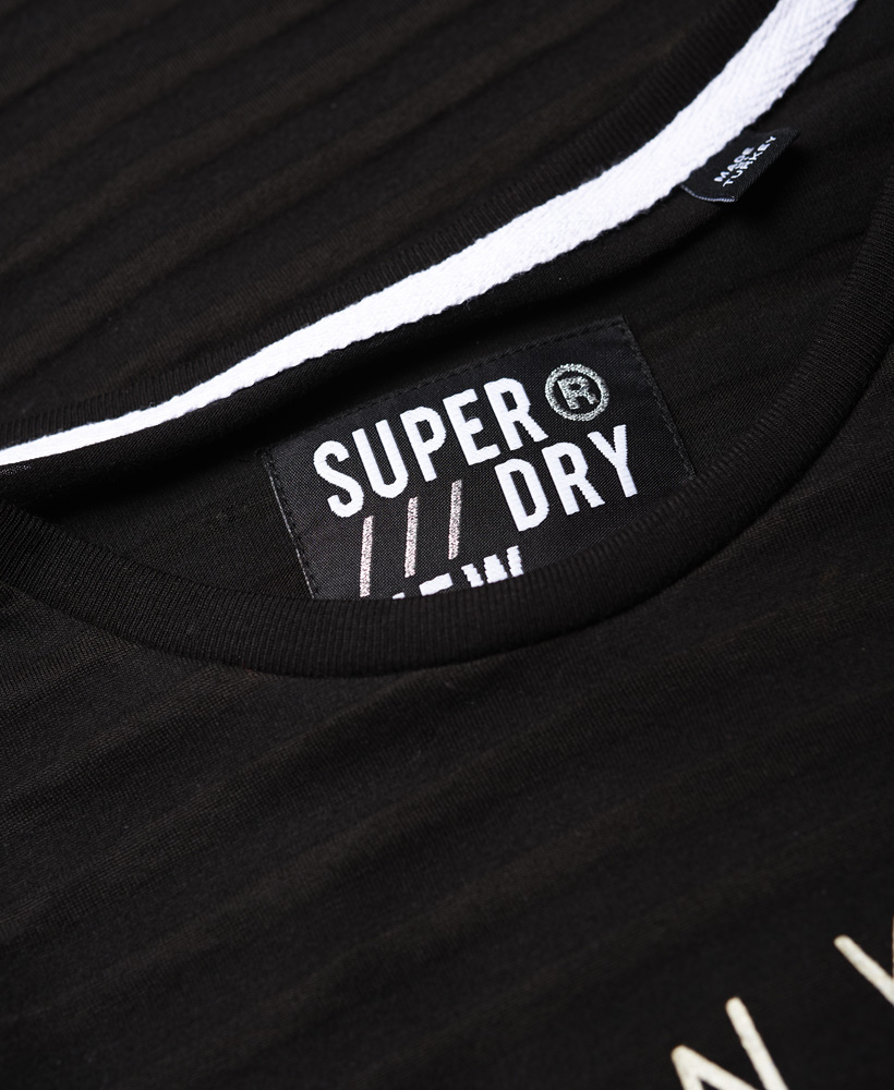 Superdry Gestreiftes NYC T-Shirt in Ausbrenneroptik