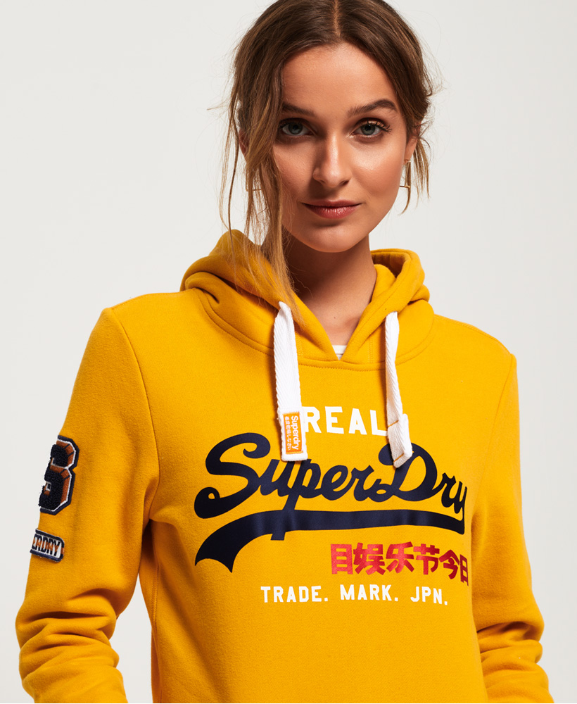 Superdry Womens Vintage Logo Bonded Satin Hoodie 