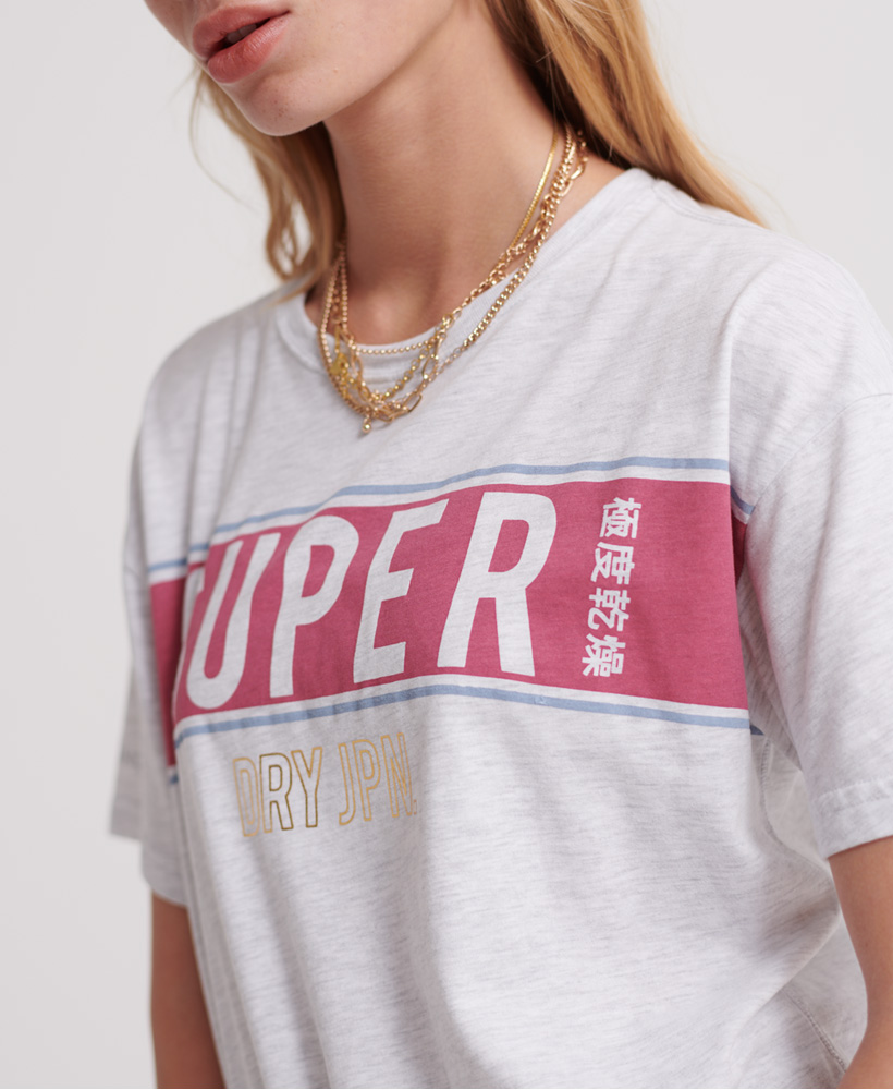 Haut Femme Superdry Femme Superdry Panneau Portland T-Shirt