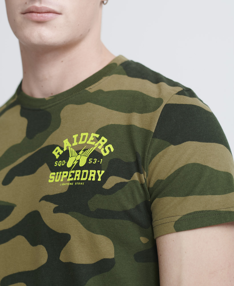 Superdry Herren Dry Graphic T-Shirt Mit Tarnmuster