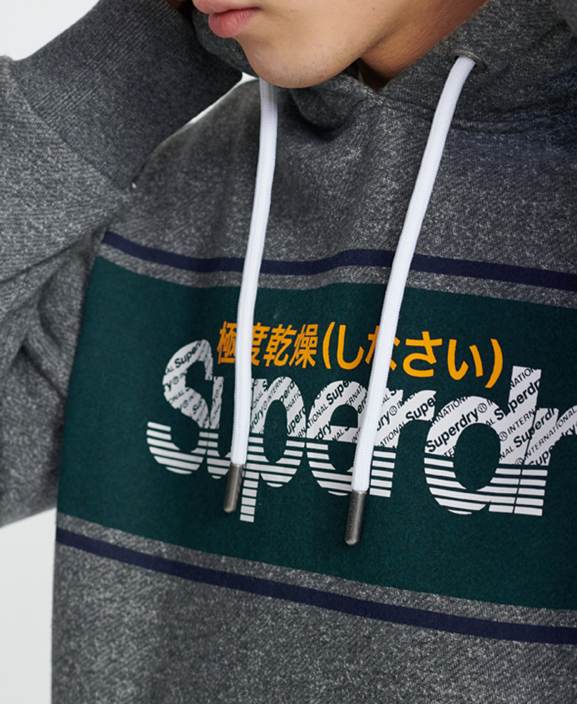 Superdry Mens Core Logo Stripe Hoodie