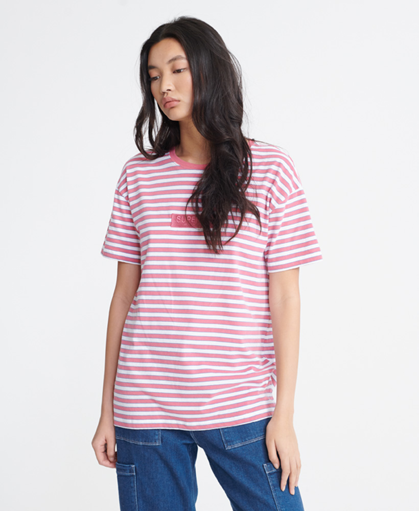 Superdry Damen Portland T-Shirt Mit Streifen Aus Bio-Baumwolle