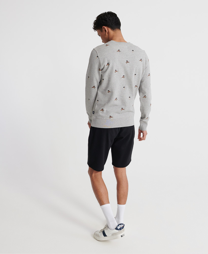 Superdry Homme all over Broderie Boucle Crew Sweat