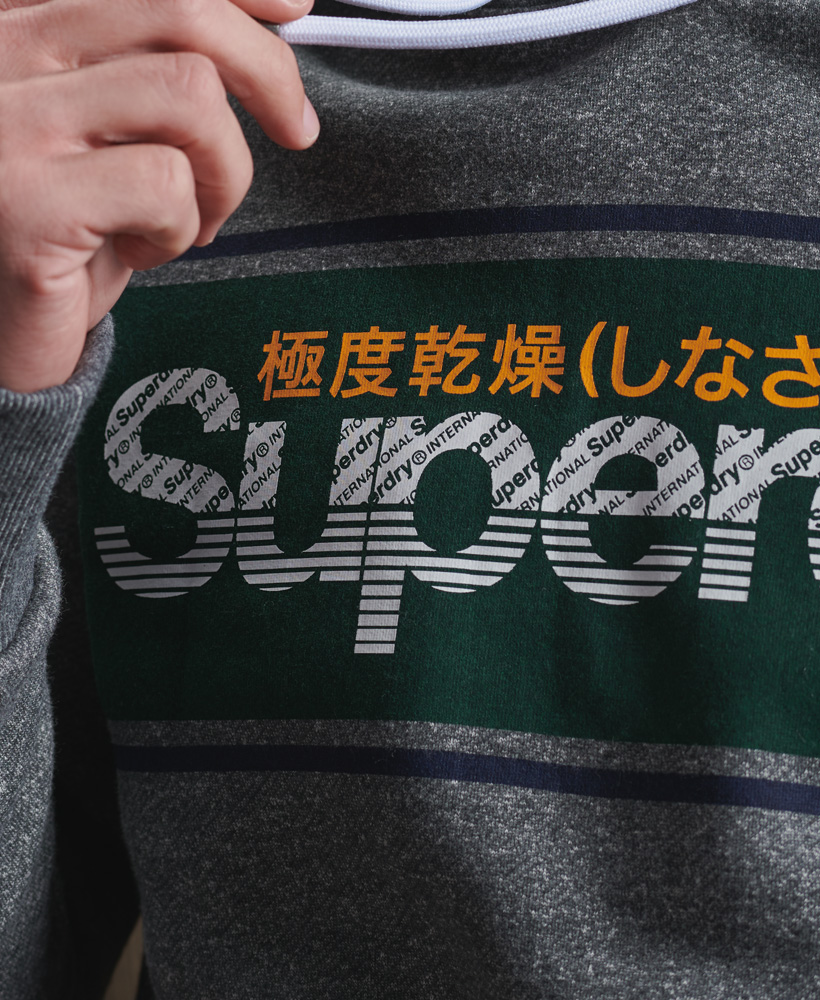 Superdry Mens Core Logo Stripe Hoodie