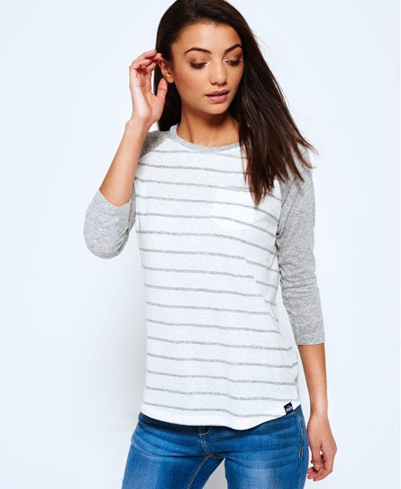 Superdry Stripe Baseball Top Stripe Baseball Top