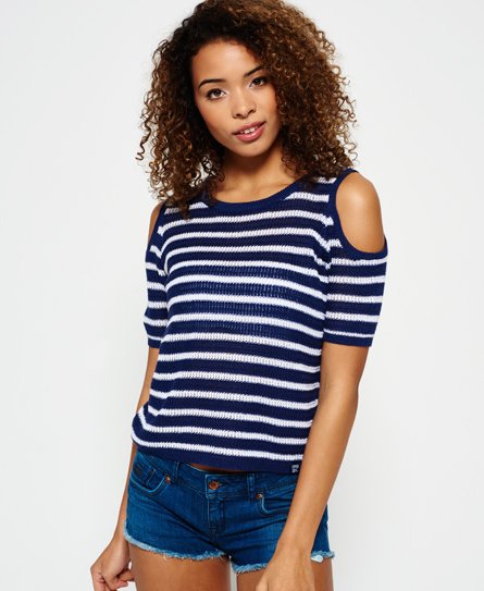 Superdry Makena Stripe Crochet Knit Top Makena Stripe Crochet Knit Top