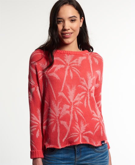 Superdry Palm Print Slouch Knit Jumper Palm Print Slouch Knit Jumper