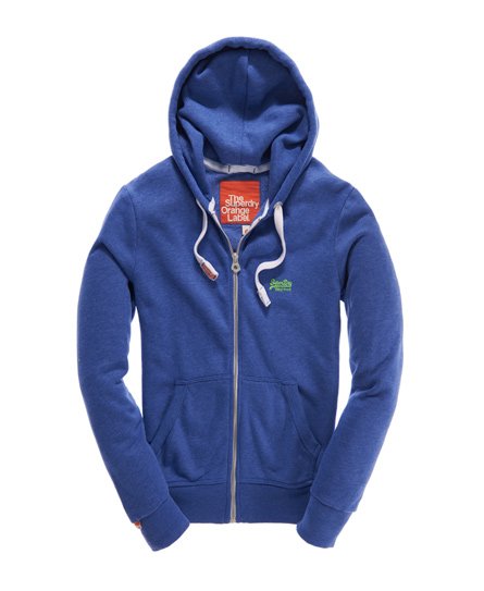 Mens - Orange Label Zip Hoodie in Rich Blue Marl | Superdry UK