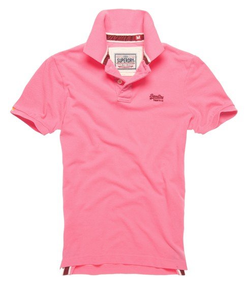 Mens - Classic Pique Polo in Rapture Pink/cherry Bud | Superdry UK