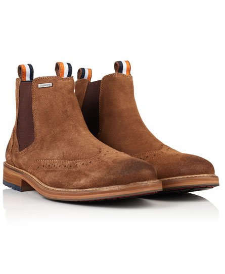 Brad Brogue Suede Chelsea Boots,Mens,Boots