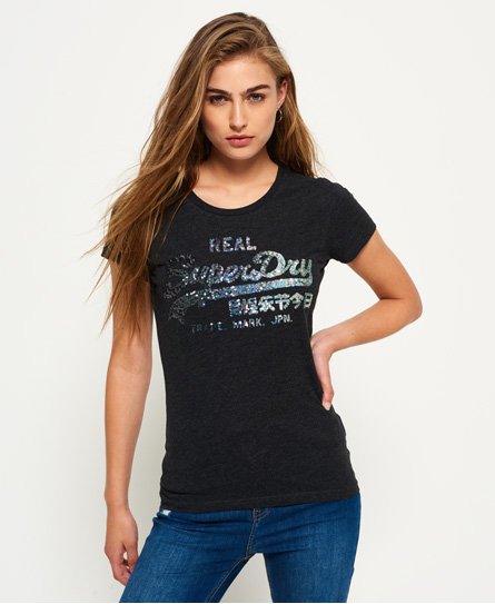 Superdry T-shirt Vintage Logo Sequin T-shirt Vintage Logo Sequin
