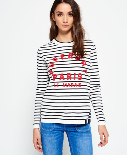 Superdry Gestreepte gebreide Le Marais trui Gestreepte gebreide Le Marais trui