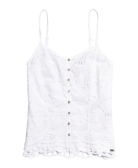 Womens - Crop Cami Embroidered Top in Jungle Cream | Superdry