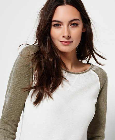 Superdry Contrast Waffle Baseball Top Contrast Waffle Baseball Top