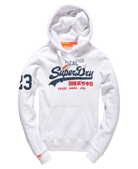 white hoodie superdry