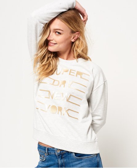 Superdry Pacific Embossed collegegenser med rund hals Pacific Embossed collegegenser med rund hals