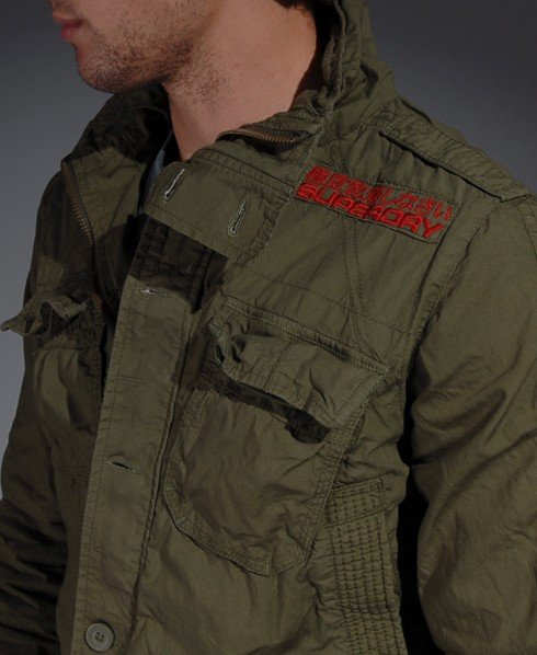 Mens - Core Military Jacket in Army | Superdry