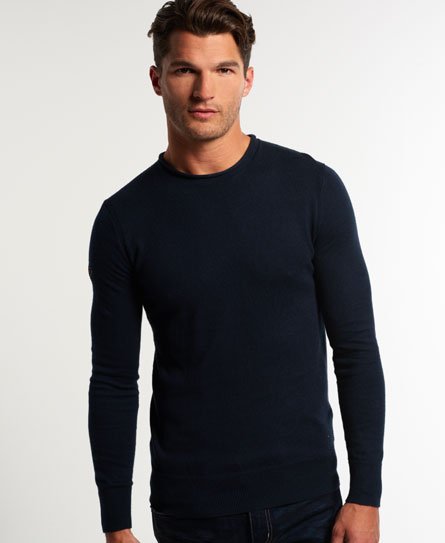 Mens - High Neck Crew Jumper in Eclipse Navy | Superdry