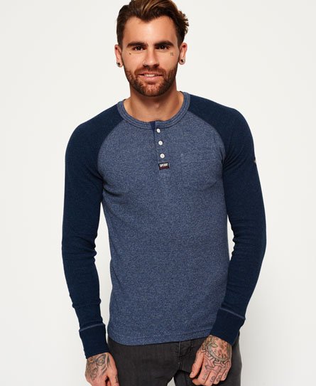 Superdry Kraagloos shirt met borstzak en raglanmouwen Kraagloos shirt met borstzak en raglanmouwen