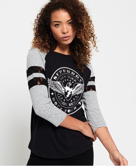 Superdry Lace Insert Baseball Top Lace Insert Baseball Top