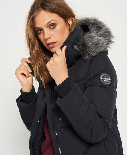 Womens - Cocoon Parka Jacket in Graphite | Superdry