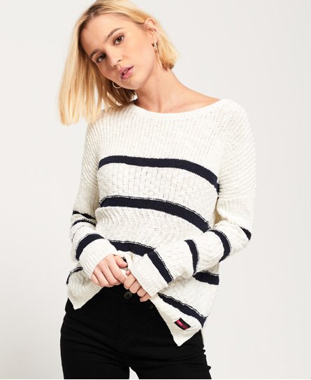 Superdry Atlantic Stripe gebreide trui met ribbels Atlantic Stripe gebreide trui met ribbels