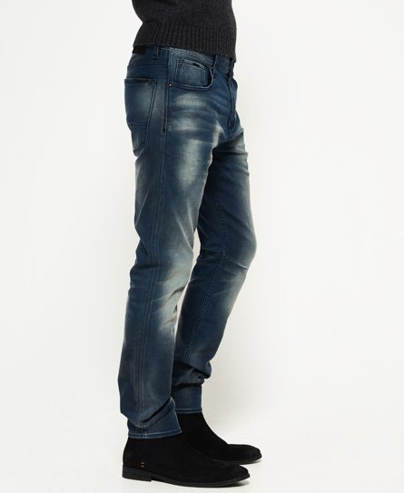 Mens - Slim Low Rider Jeans in Battery Blue Vintage | Superdry