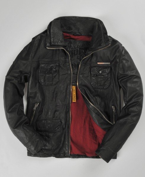 Superdry icon brad leather on sale jacket