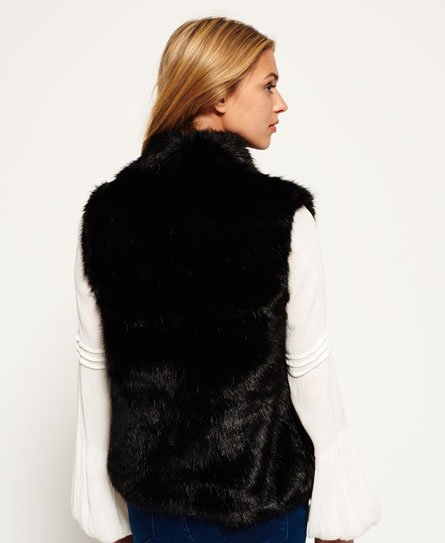 fourrure Doudounes manches fausse Superdry sans en Gilet Luxe qXgTp