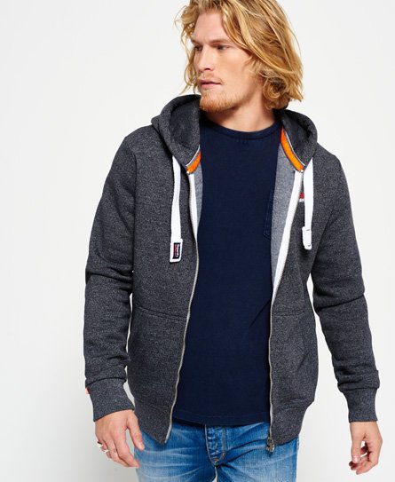 Superdry orange label zip best sale hoodie black