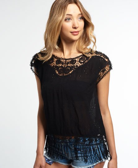 Superdry Lacy Schiffli Cape topje Lacy Schiffli Cape topje
