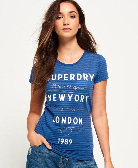 Superdry Glitter Burnout Stripe T-shirt Glitter Burnout Stripe T-shirt
