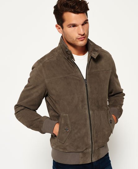 Superdry Suede Harrington Herre Siste sjanse Superdry Slim Suede Harrington jakke Herre Jakker