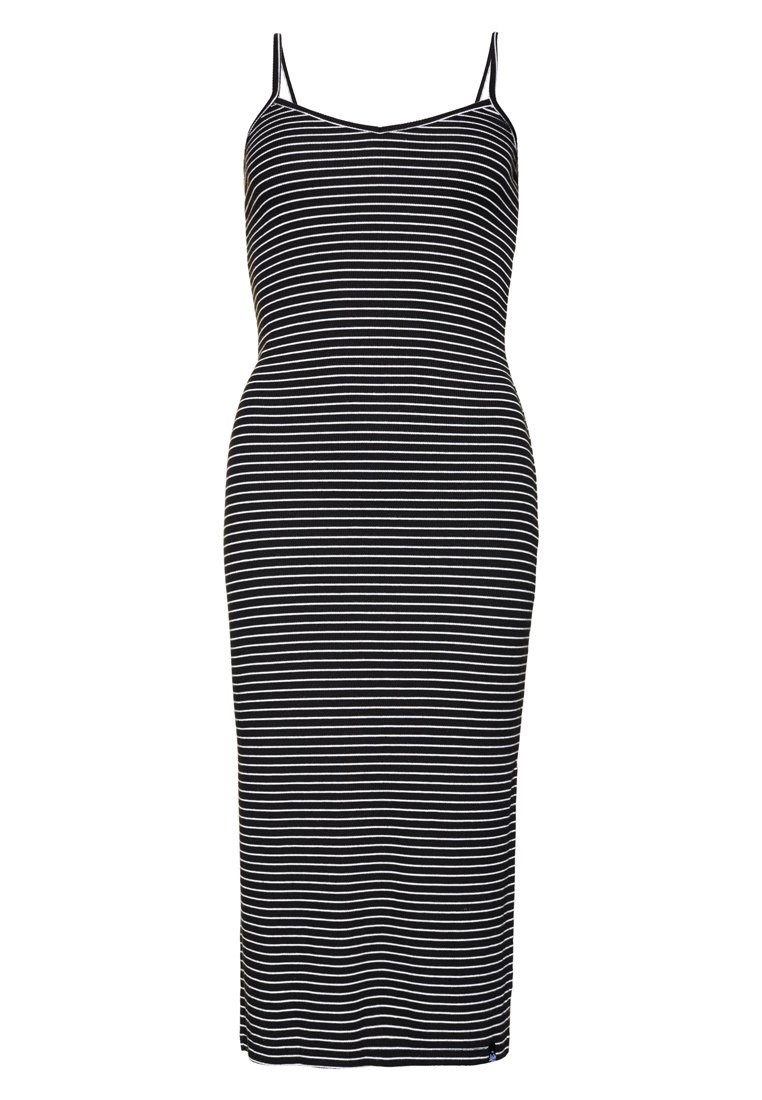 Womens - Midi Slip Dress in Black/white Stripe | Superdry