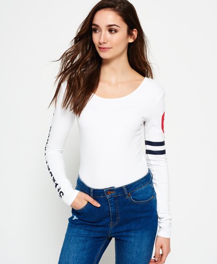 Womens Classic Sportsleeve Bodysuit in Optic Superdry UK