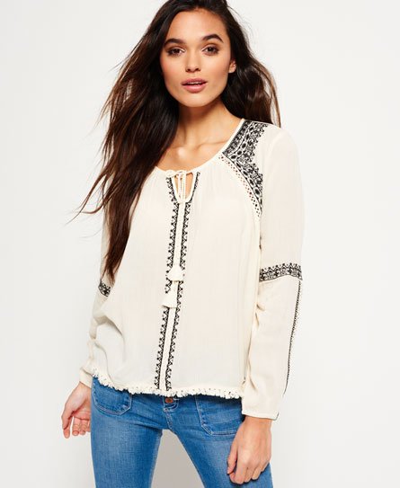 Superdry Diamond Stitch Peasant Top Diamond Stitch Peasant Top