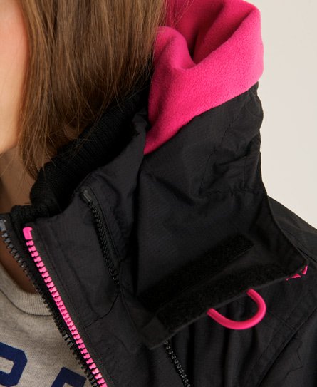 Womens - Arctic Windcheater in Black/punk Pink/punk Pink | Superdry