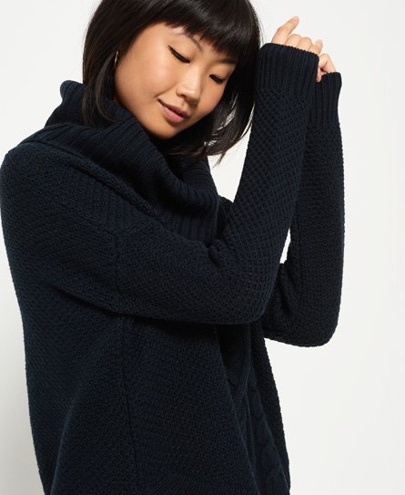 Superdry Lia kabeltrui met wijde col Lia kabeltrui met wijde col