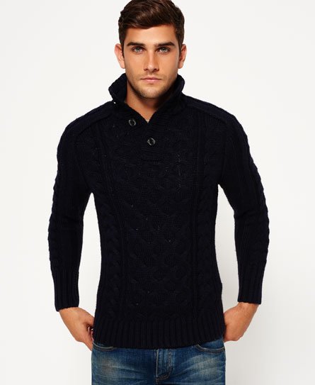Superdry Mega Cable Henley Sweater Mega Cable Henley Sweater