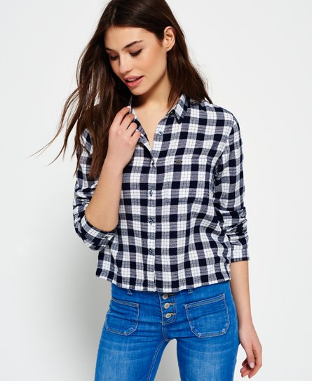Superdry Cropped ruitjesblouse Cropped ruitjesblouse