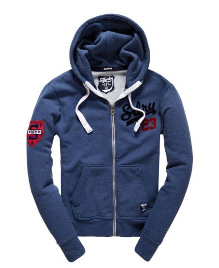 Mens Athletic Dry State Zip Hoodie in Indigo Superdry UK