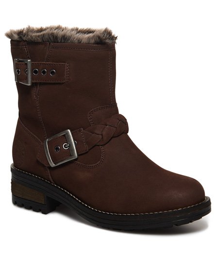 superdry brown leather boots