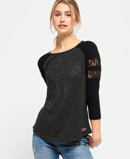 Superdry Lace Insert Baseball Top Lace Insert Baseball Top76472