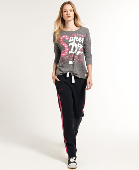 Womens - Slim Hockey Joggers in Eclipse Navy/pink | Superdry